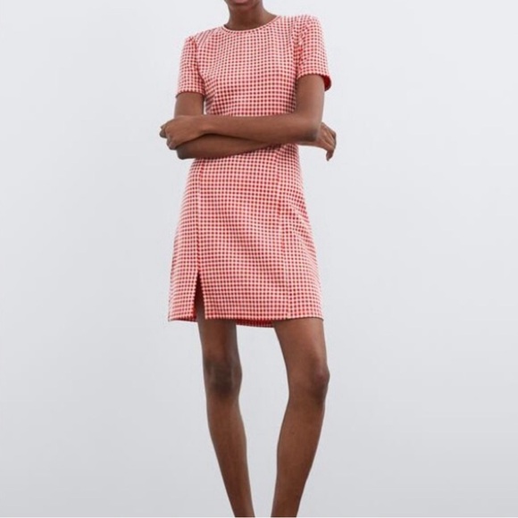 Zara Dress red and white gingham. Size small. - Picture 3 of 8